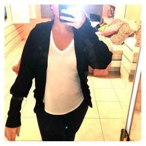 Black sweater with hood and jewel buttons!